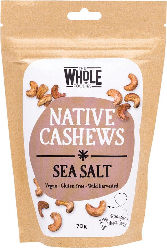 THE WHOLE FOODIES Native Cashews  Sea Salt 70g