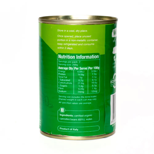 Beans Cannellini (Tin) 400g Absolute Organic ACO