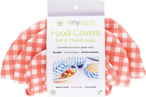 4MYEARTH Food Cover Set  Red Gingham - XS, S, M & L 4