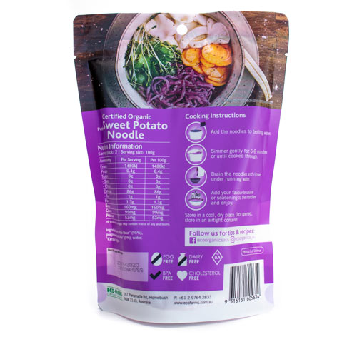 Pasta Noodl Sw/Pot Purple 200g Eco Organics ACO 201