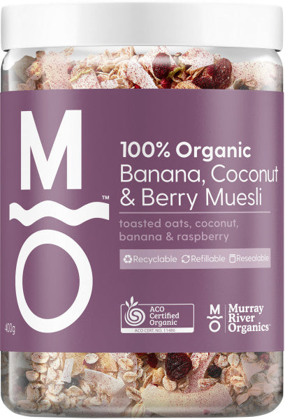 Murray River Organics Organic Berry Banana Muesli 400g Jar