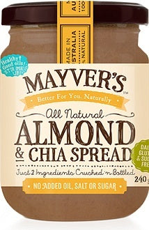 Mayvers Almond & Chia Spread G/F 240g
