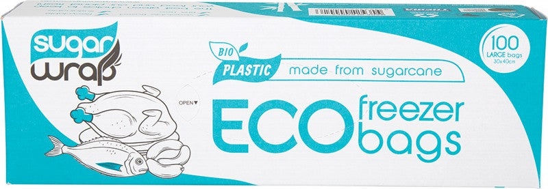 SUGARWRAP Eco Freezer Bags  Made From Sugarcane - Large 100
