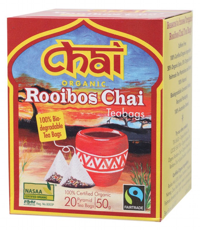 CHAI TEA Organic Rooibos Chai  Tea Bags 20