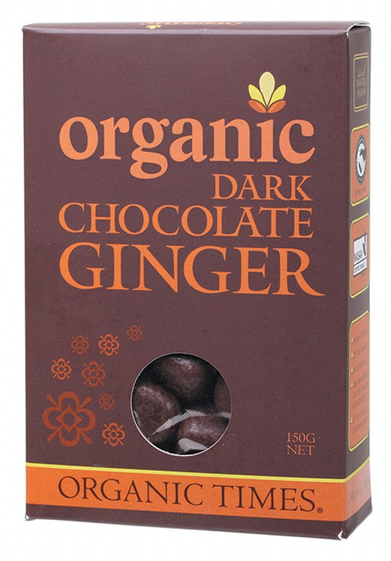 ORGANIC TIMES Dark Chocolate  Ginger 150g