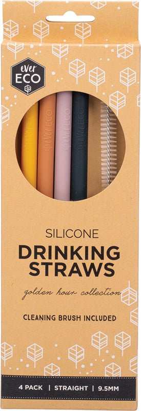 EVER ECO Silicone Straws - Straight  Golden Hour Collection 4