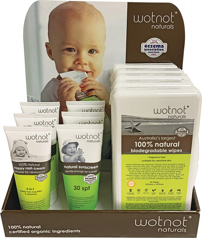 WOTNOT Sunscreen Sensitive Skin Counter Display Stand  Stock Not Included