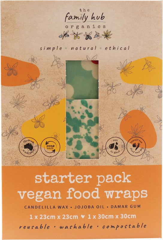 THE FAMILY HUB ORGANICS Vegan Food Wraps - Starter Set  Medium & Large 2