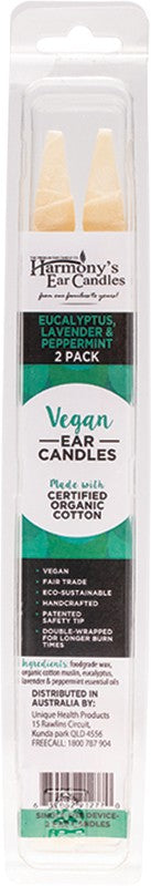 HARMONY'S EAR CANDLES Vegan Ear Candles  Eucalyptus, Lav & Peppermint 2