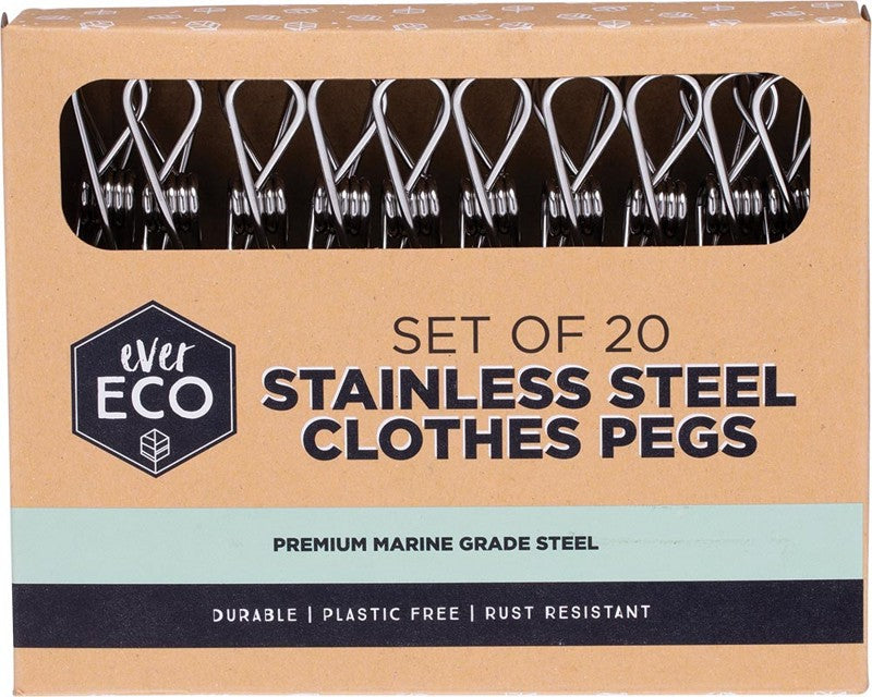 EVER ECO Stainless Steel Clothes Pegs  Premium Marine Grade 20