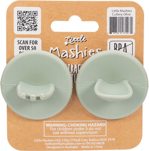 LITTLE MASHIES Silicone Distractor Cutlery  Olive 1