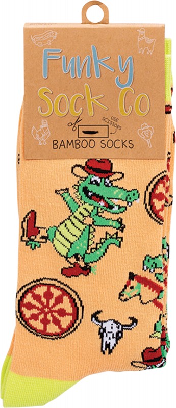 FUNKY SOCK CO Bamboo Socks  Cowboy Crocodiles 1