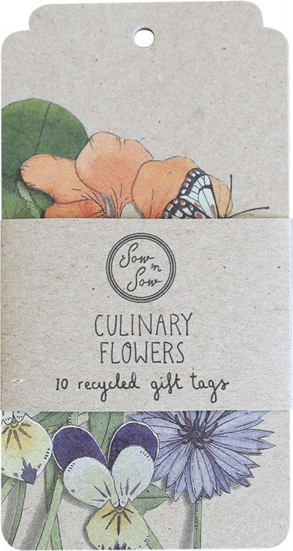 SOW 'N SOW Recycled Gift Tags - 10 Pack  Culinary Flowers 10