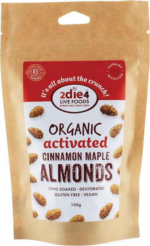2DIE4 LIVE FOODS Organic Activated Almonds  Cinnamon Maple 100g