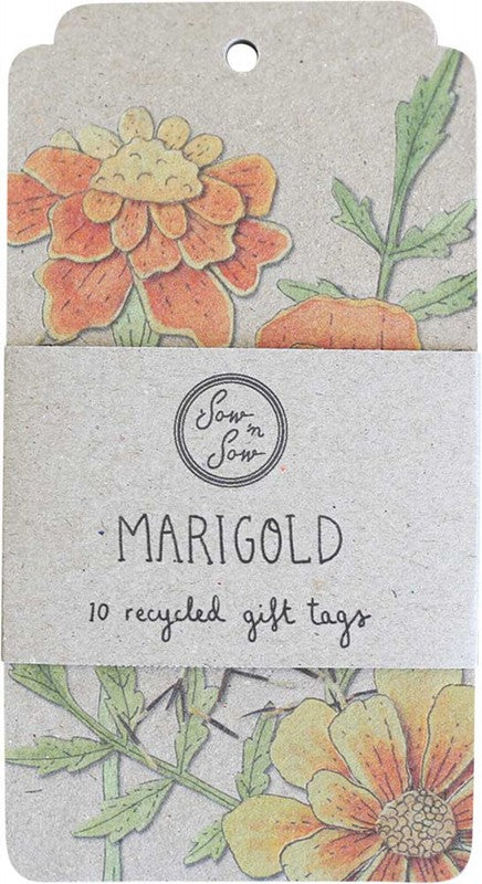 SOW 'N SOW Recycled Gift Tags - 10 Pack  Marigold 10