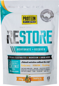 PROTEIN SUPPLIES AUSTRALIA Restore Hydration Recovery Drink  Tropical 200g