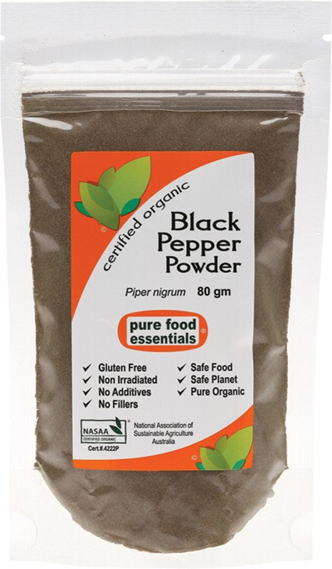 PURE FOOD ESSENTIALS Spices  Black Pepper Powder 80g