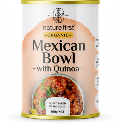 Nature First Organic Mexican Bowl with Quinoa Plant Based Ready Meal Can 400g