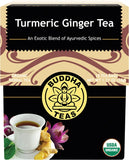 BUDDHA TEAS Organic Herbal Tea Bags  Turmeric Ginger Tea 18