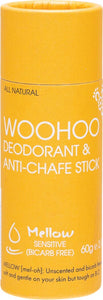 WOOHOO BODY Deodorant & Anti-Chafe Stick  Mellow - Sensitive (Bicarb Free) 60g