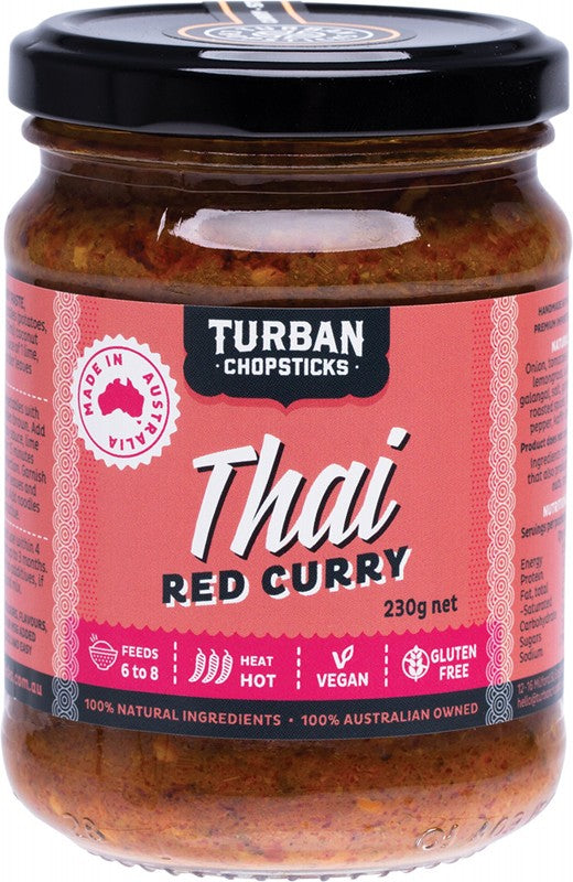 TURBAN CHOPSTICKS Curry Paste  Thai Red Curry 230g