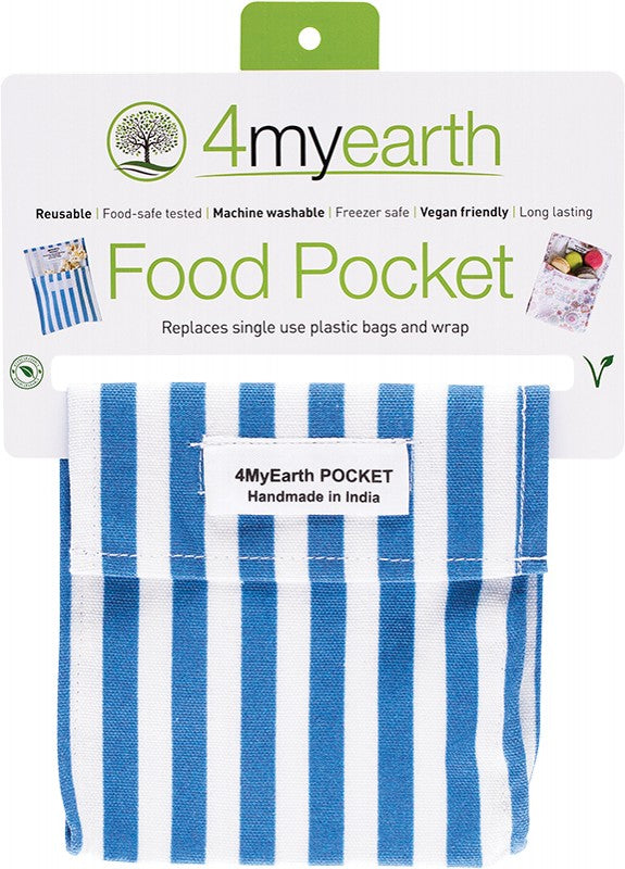4MYEARTH Food Pocket  Denim Stripe - 14x14cm 1
