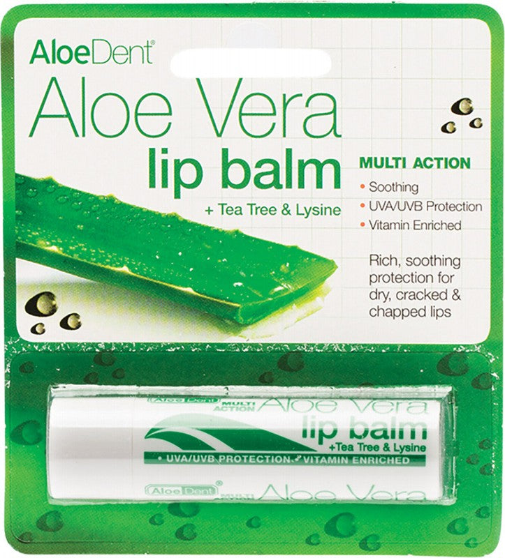 ALOE DENT Lip Balm  Aloe Vera With Tea Tree & Lysine 4g