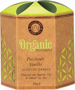 ORGANIC GOODNESS Natural Soy Wax Candle  Patchouli Vanilla 200g