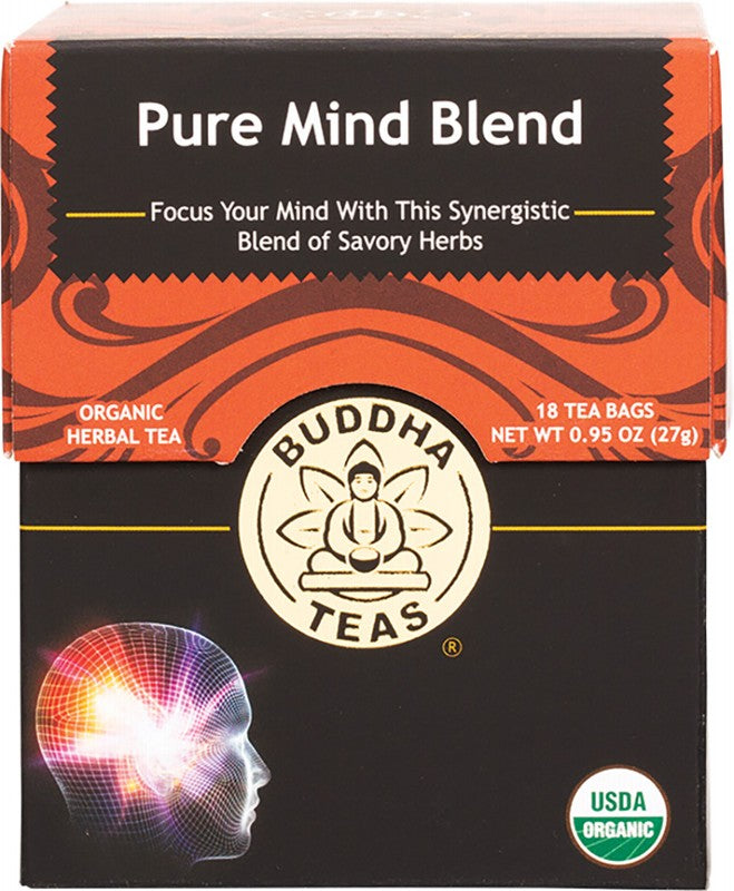 BUDDHA TEAS Organic Herbal Tea Bags  Pure Mind Blend 18