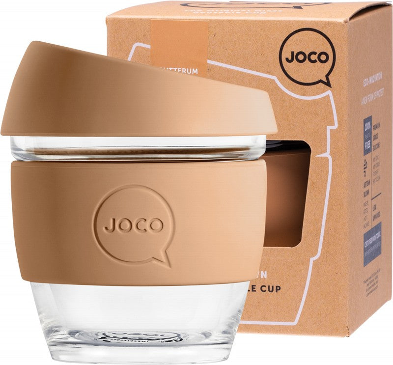 JOCO Reusable Glass Cup  Small 8oz - Butterum 236ml