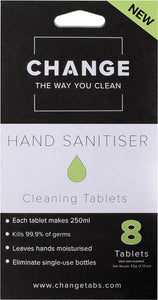 CHANGE Cleaning Tablets  Hand Sanitiser 8 Tabs