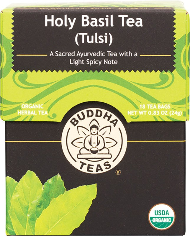 BUDDHA TEAS Organic Herbal Tea Bags  Holy Basil Tea (Tulsi) 18