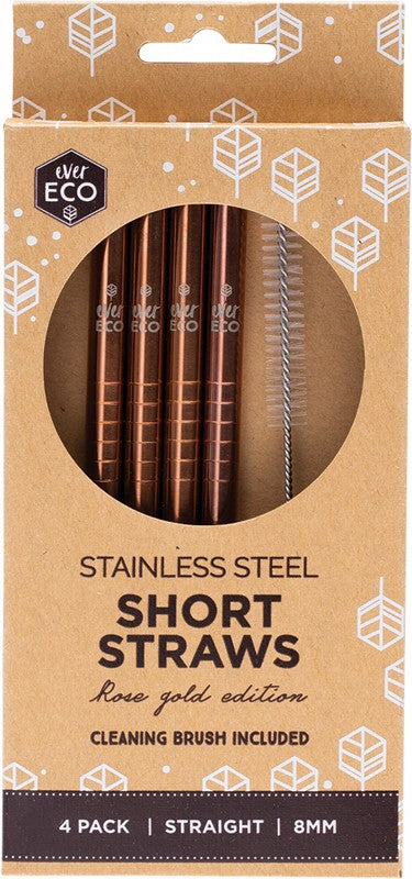 EVER ECO Stainless Steel - Short Straws  Rose Gold 4