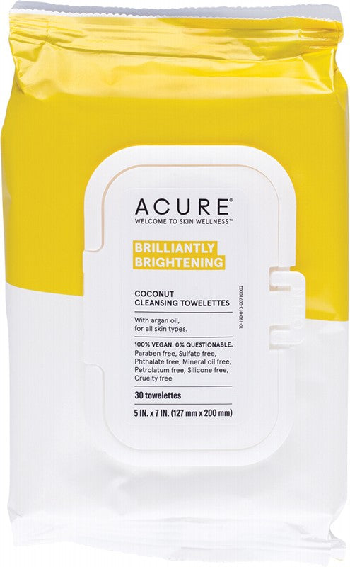 ACURE Brightening  Coconut Cleansing Towelettes 30