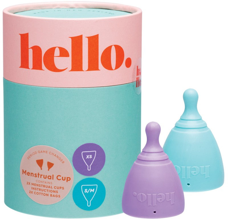 THE HELLO CUP Menstrual Cup Double Box Lilac+Blue  XS + S/M 2