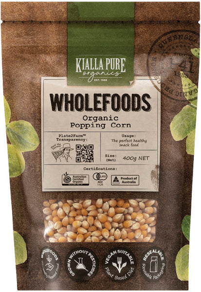 Kialla Pure Organics Organic Popping Corn G/F 400g