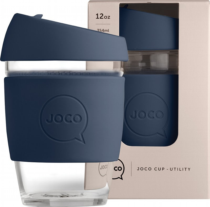 JOCO Reusable Glass Utility Cup  Regular 12oz - Mood Indigo 354ml