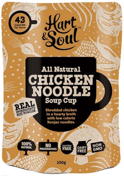Hart & Soul All Natural Chicken Noodle Soup Cup Sachet G/F 100g