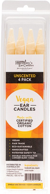 HARMONY'S EAR CANDLES Vegan Ear Candles  Unscented 4