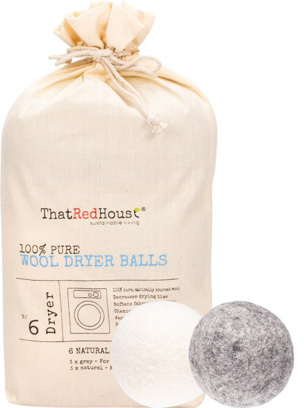 THAT RED HOUSE Wool Dryer Balls  100% Pure 6