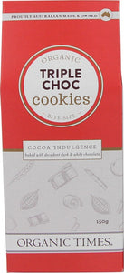 ORGANIC TIMES Cookies  Triple Choc Chip 150g