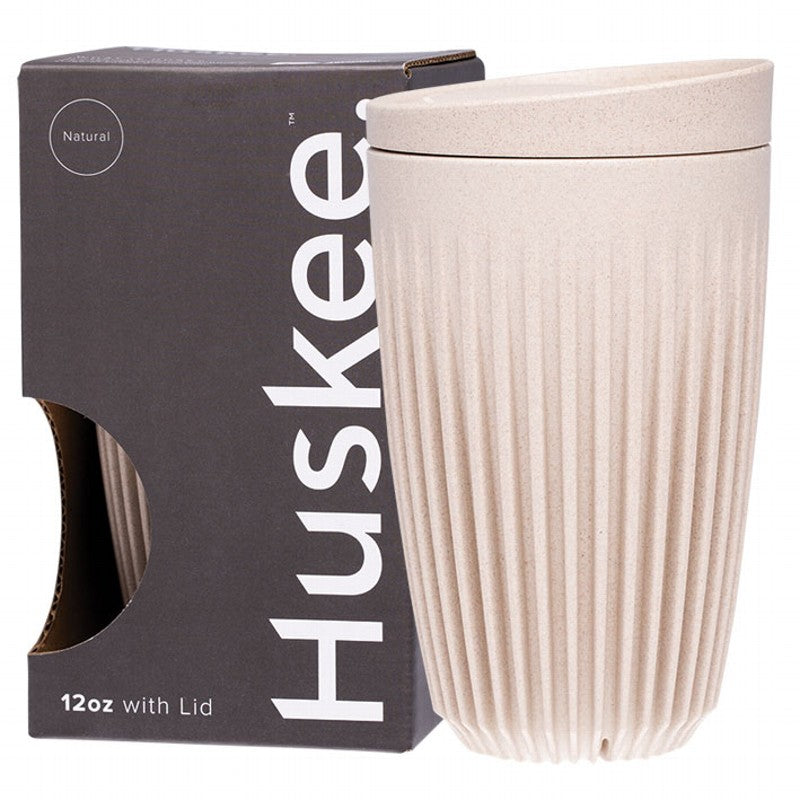 HUSKEE Reusable Coffee Cup  Natural 12oz 354ml
