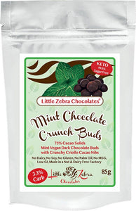 LITTLE ZEBRA CHOCOLATES Dark Chocolate Crunch Buds  Mint 85g