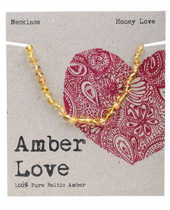 AMBER LOVE Children's Necklace  100% Baltic Amber - Honey Love 33cm