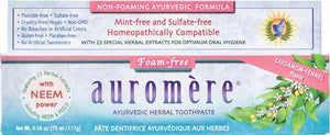 AUROMERE Toothpaste - Ayurvedic  Cardamom-Fennel - Fluoride Free 117g