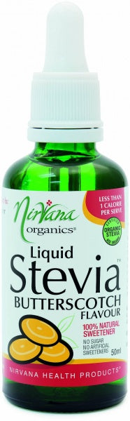 Nirvana Organics Butterscotch Flavour Stevia Liquid 50ml