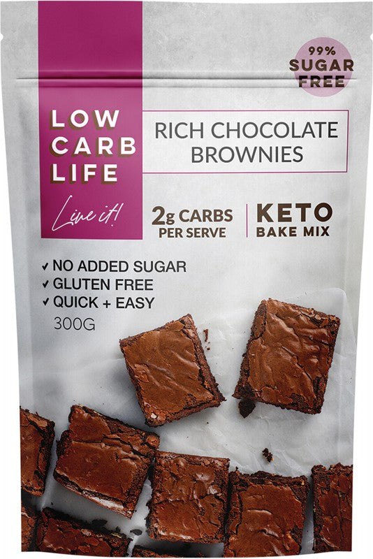 LOW CARB LIFE Rich Chocolate Brownies  Keto Bake Mix 300g