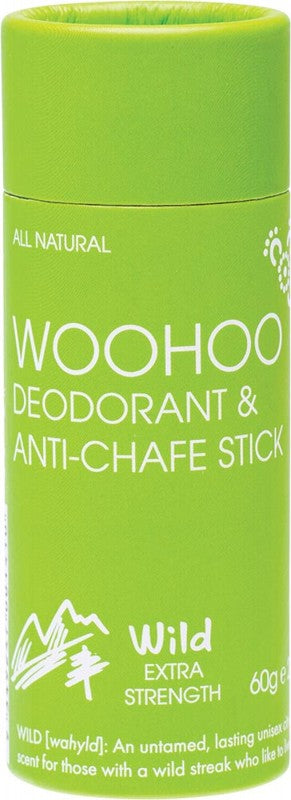 WOOHOO BODY Deodorant & Anti-Chafe Stick  Wild - Extra Strength 60g
