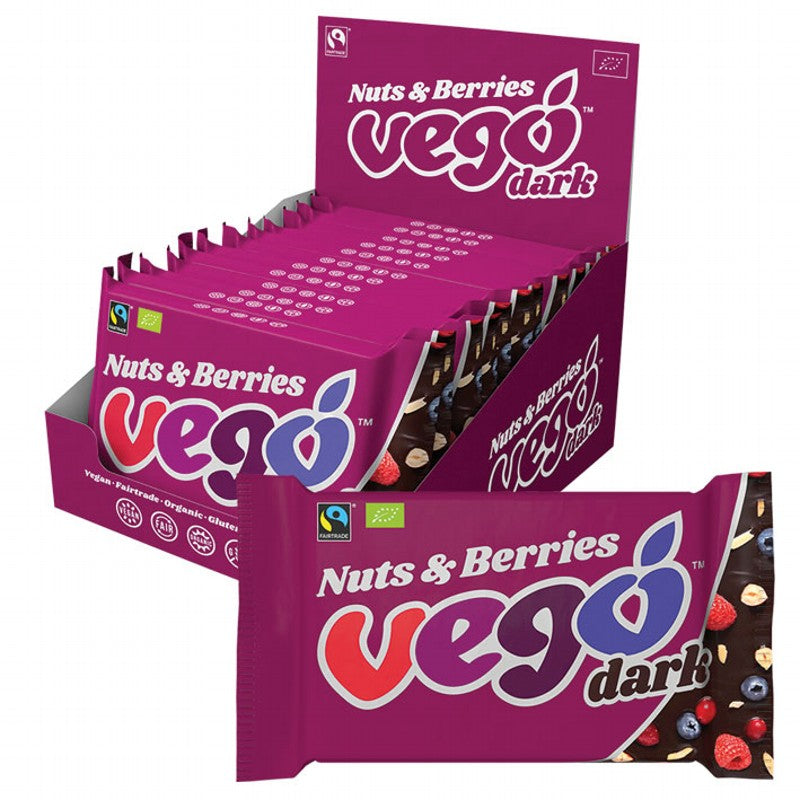 VEGO Dark Chocolate Bar  Nuts & Berries 12x85g