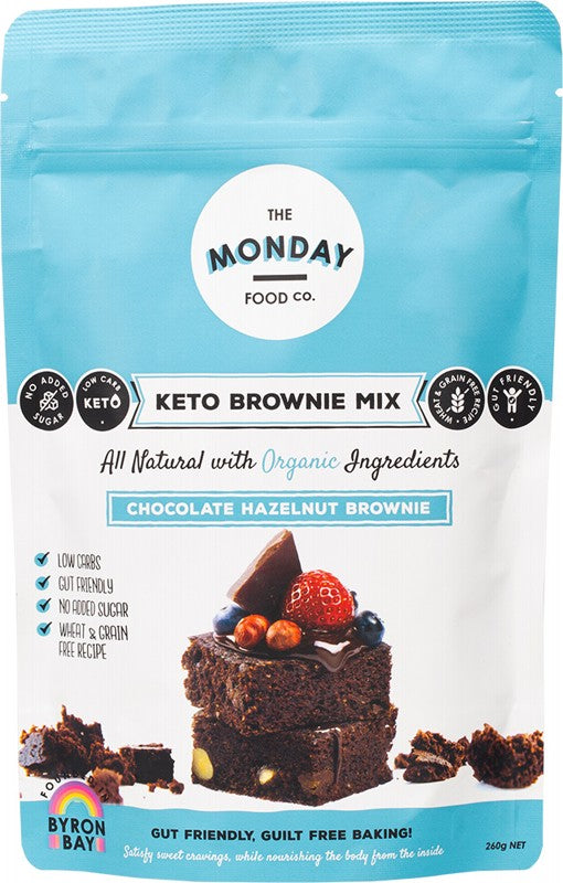 THE MONDAY FOOD CO Keto Brownie Mix  Chocolate Hazelnut Brownie 260g